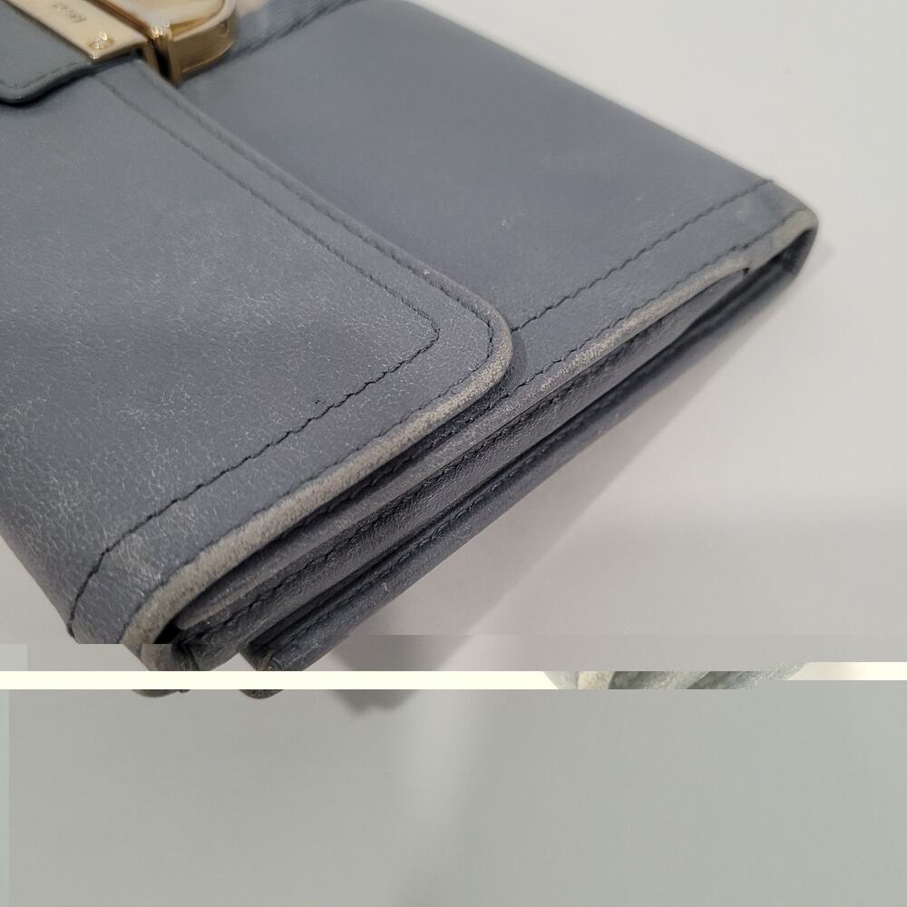 Bally Switzerland Wallet‎ Organizer Blue Large Leather Clutch Clasp Striped Logo - Picture 13 of 15